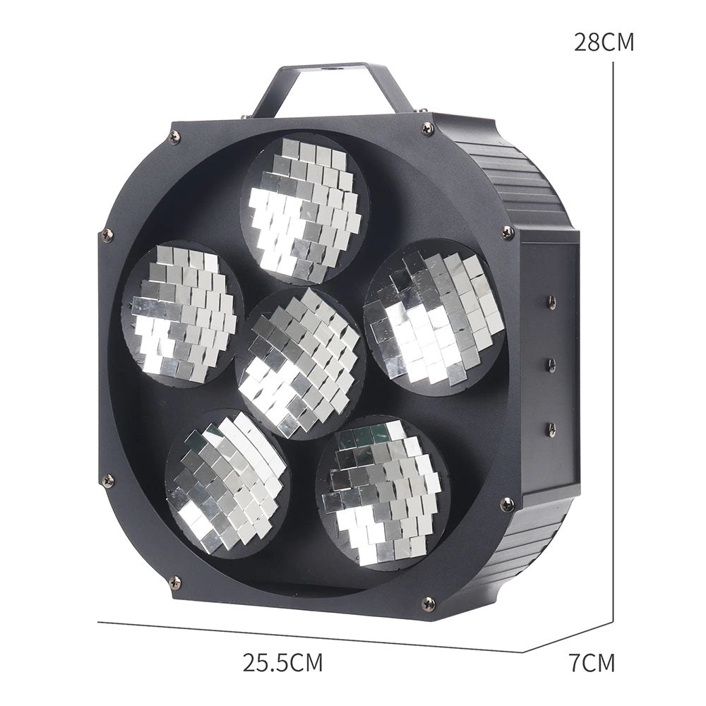 Six-Eye LED Magic Mirror Effect Light | 80W, DMX512, Sound Active – Disco, Club & Bar Stage Lighting
