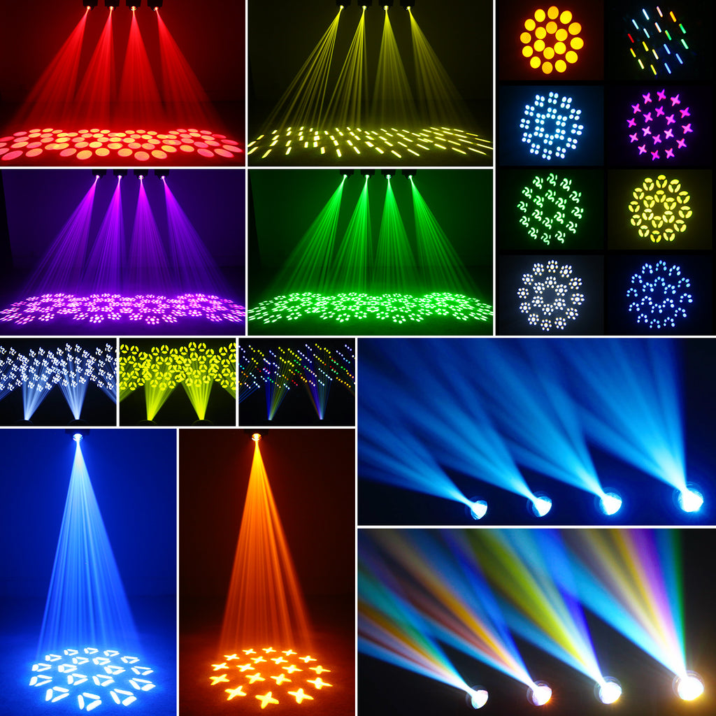 رأس متحرك ضوئي LED بقوة 120 واط | مقاومة للهب V0، 18 منشوراً، 7 أنماط، DMX512 – مسرح