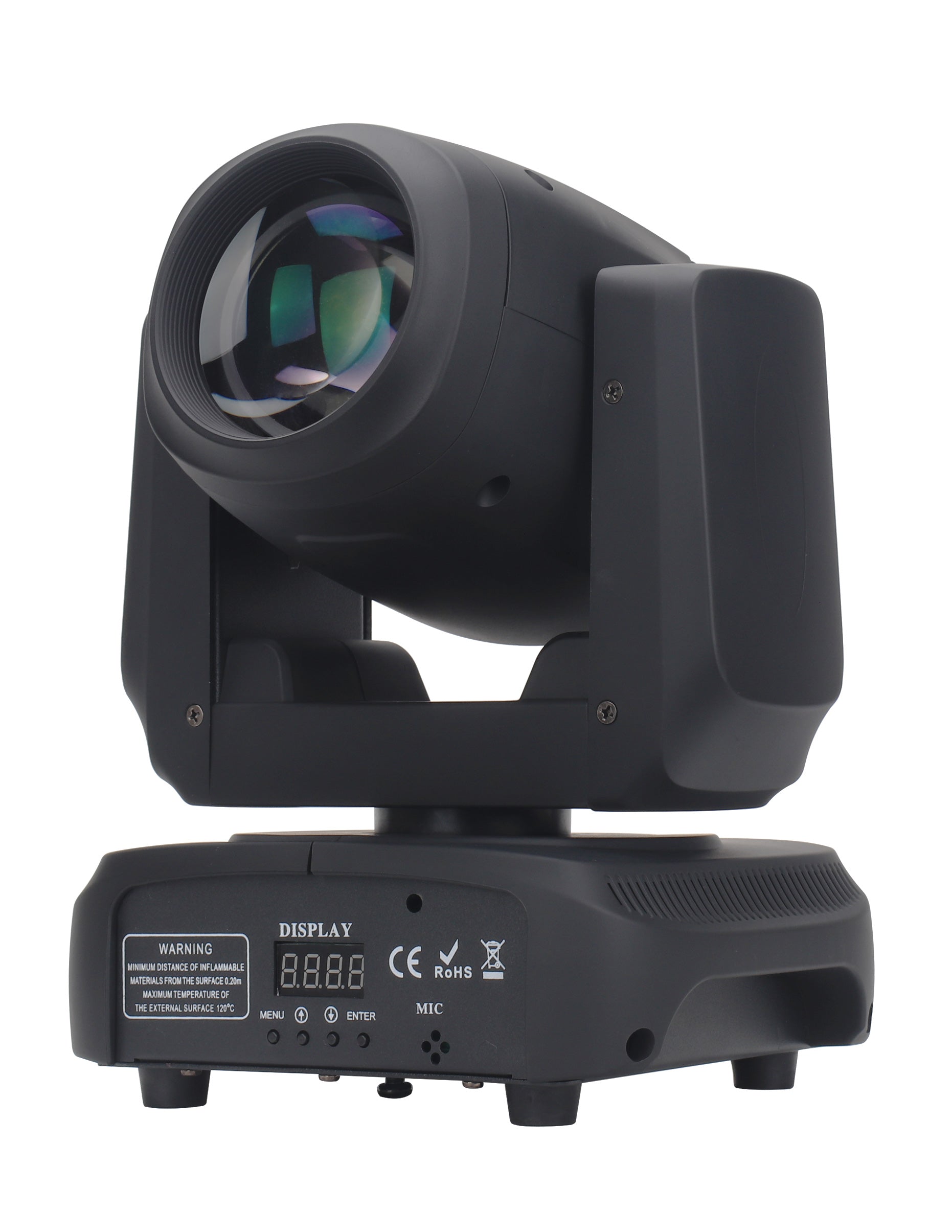 رأس متحرك ضوئي LED بقوة 120 واط | مقاومة للهب V0، 18 منشوراً، 7 أنماط، DMX512 – مسرح