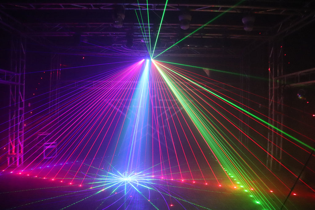 6-Eye Scanning Laser Light | RGB 7-Color, DMX512 – Stage & Club Lighting