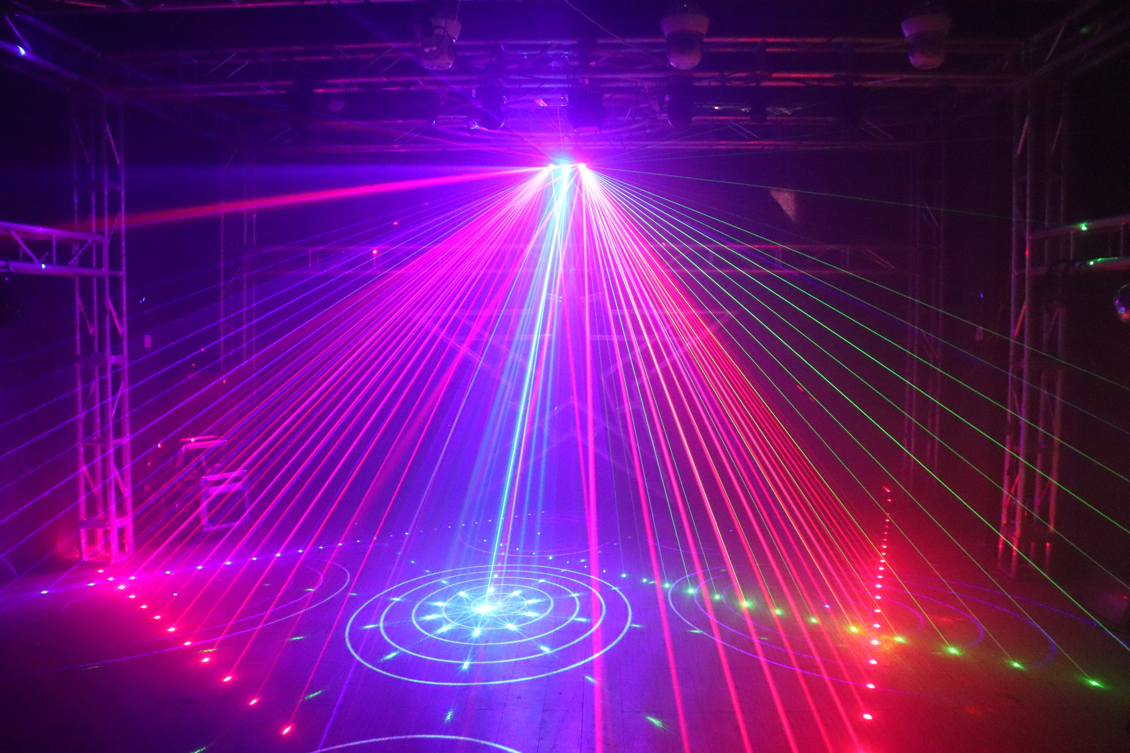 6-Eye Scanning Laser Light | RGB 7-Color, DMX512 – Stage & Club Lighting