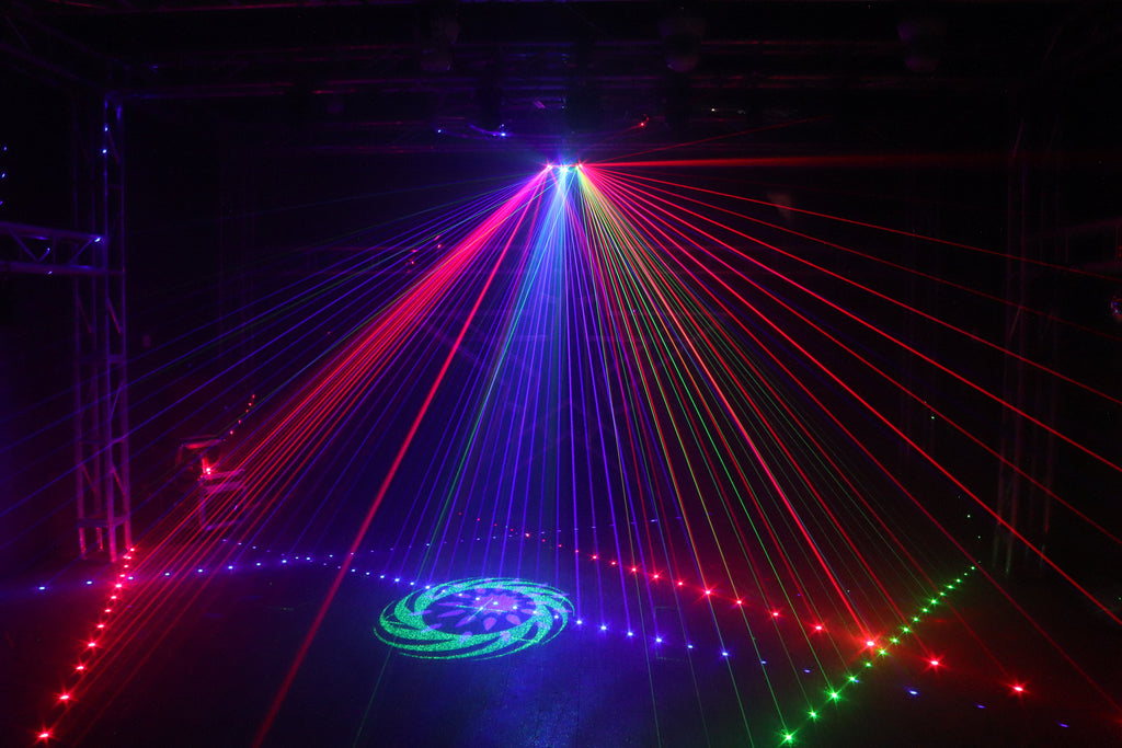 6-Eye Scanning Laser Light | RGB 7-Color, DMX512 – Stage & Club Lighting