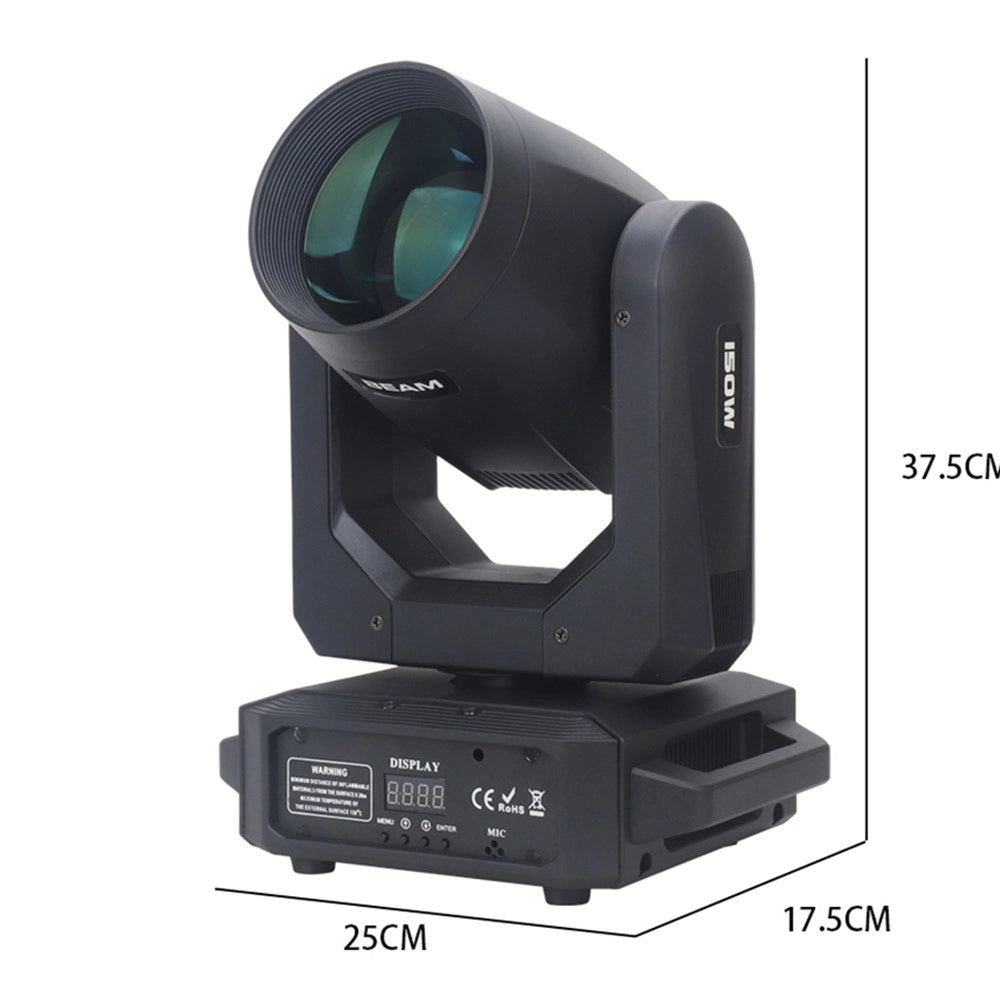 150W Mini Sharpy Beam LED Moving Head Light - DMX Spot with Rainbow Effect, RGBW, DJ & Event Stage Lighting