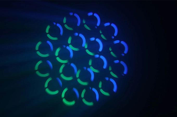 مصباح رأس متحرك LED بقوة 150 واط | 18 منشور، زاوية شعاع 3 درجات، DMX512، 11 جويوب – إضاءة مسرح وفعاليات
